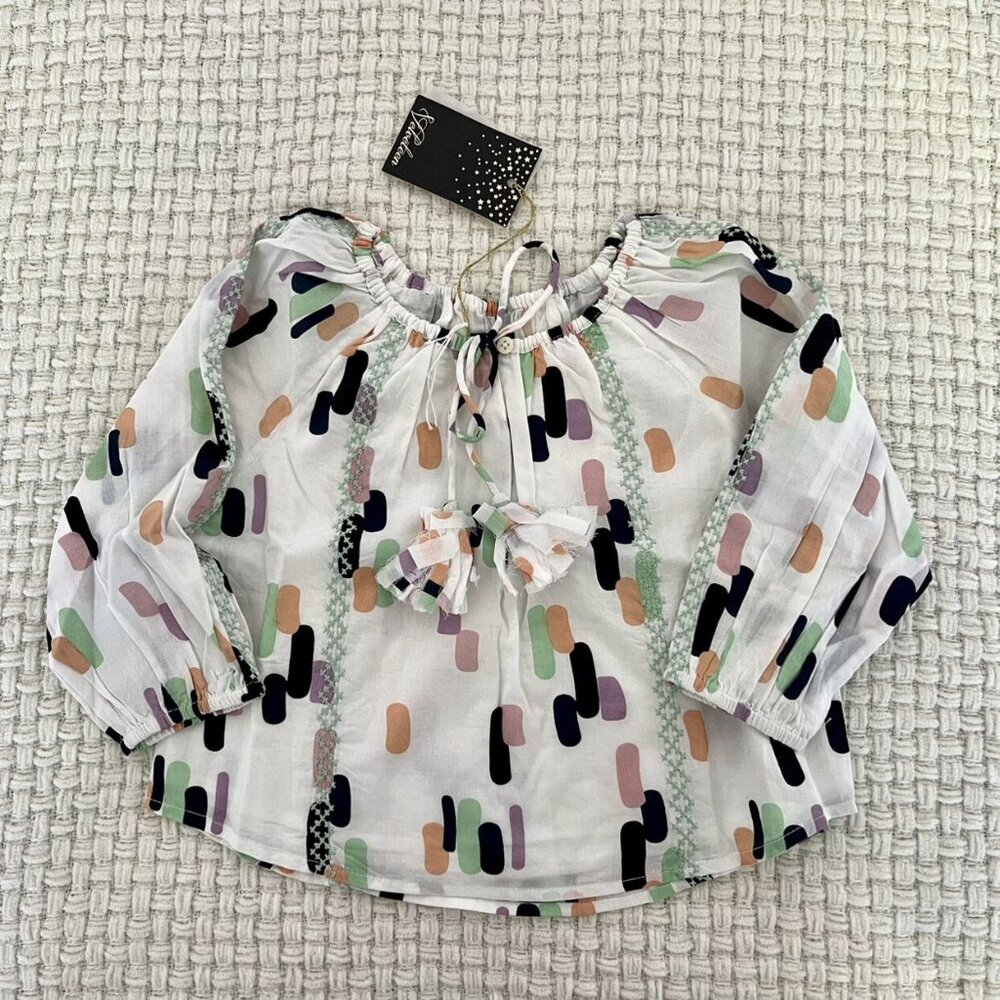 NWT Velveteen Cross Stitch Embroidery Boho Top